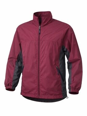 LL Bean wine black womens nylon soft shell zip front windbreaker jacket Large